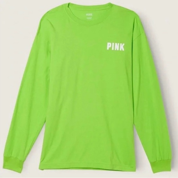 PINK Victoria Secret Long Sleeve Campus Tee- size XS - Picture 4 of 6